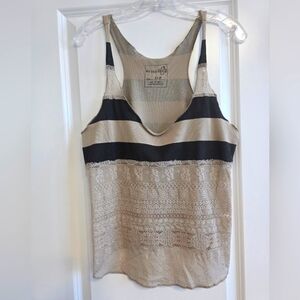We The Free Tan And Black Striped Tank Top Size Small